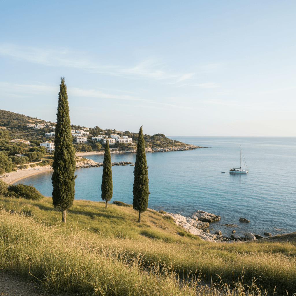 Digital detox in nature - peaceful Mediterranean landscape
